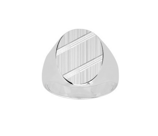 Pixies-Bague Chevalière Ovale Brossé Homme