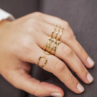 Bague Zag Sirius Large Tresse Acier Doré_PIXIES BIJOUX