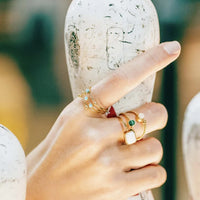 Zag Bijoux Bague Spoutnik Acier Doré Turquoise_PIXIES BIJOUX