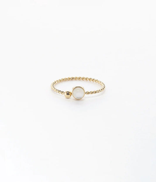 Zag Bijoux Bague Spoutnik Acier Doré Nacre_PIXIES BIJOUX