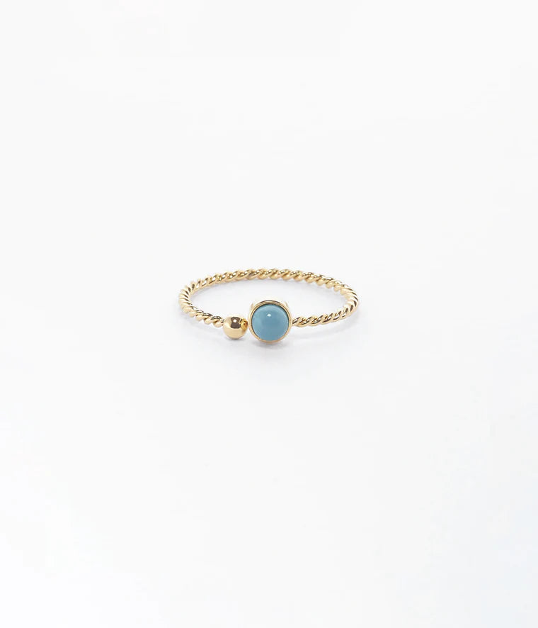 Zag Bijoux Bague Spoutnik Acier Doré Turquoise_PIXIES BIJOUX