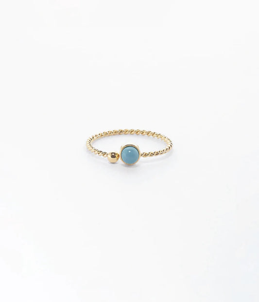 Zag Bijoux Bague Spoutnik Acier Doré Turquoise_PIXIES BIJOUX