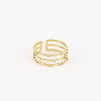 Zag Bijoux Bague Trias Acier Doré_PIXIES BIJOUX