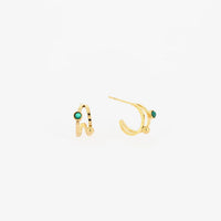 Boucles d'Oreilles Demi Malachite Zag_PIXIES BIJOUX