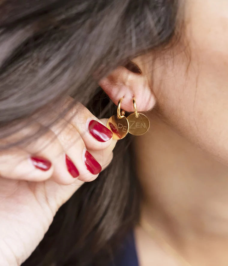 Boucles d'Oreilles Zag Hope & Zen Acier Doré_PIXIES BIJOUX