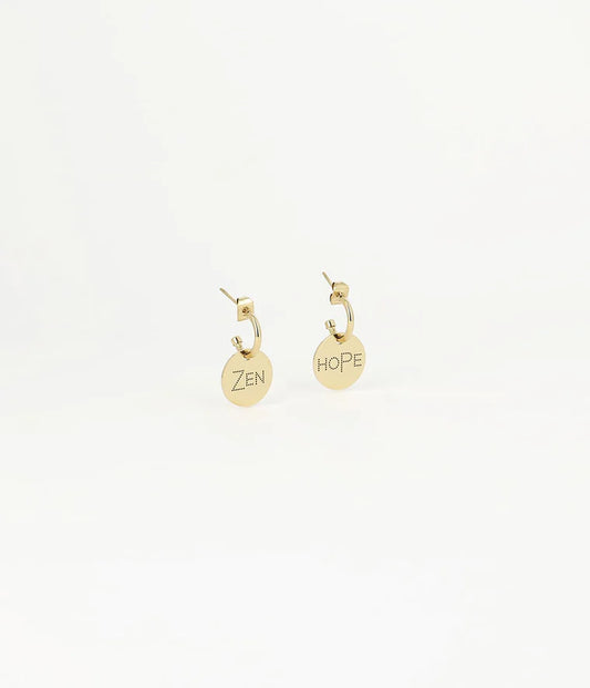 Boucles d'Oreilles Zag Hope & Zen Acier Doré_PIXIES BIJOUX