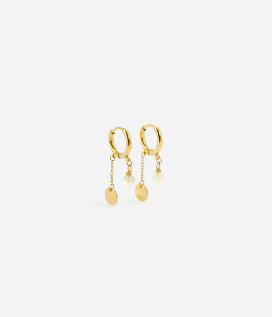 Boucles d'Oreilles Zag Joséphine Acier Nacre_PIXIES BIJOUX