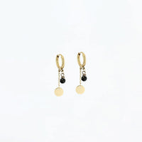 Boucles d'Oreilles Josephine Acier Onyx Noir_PIXIES BIJOUX