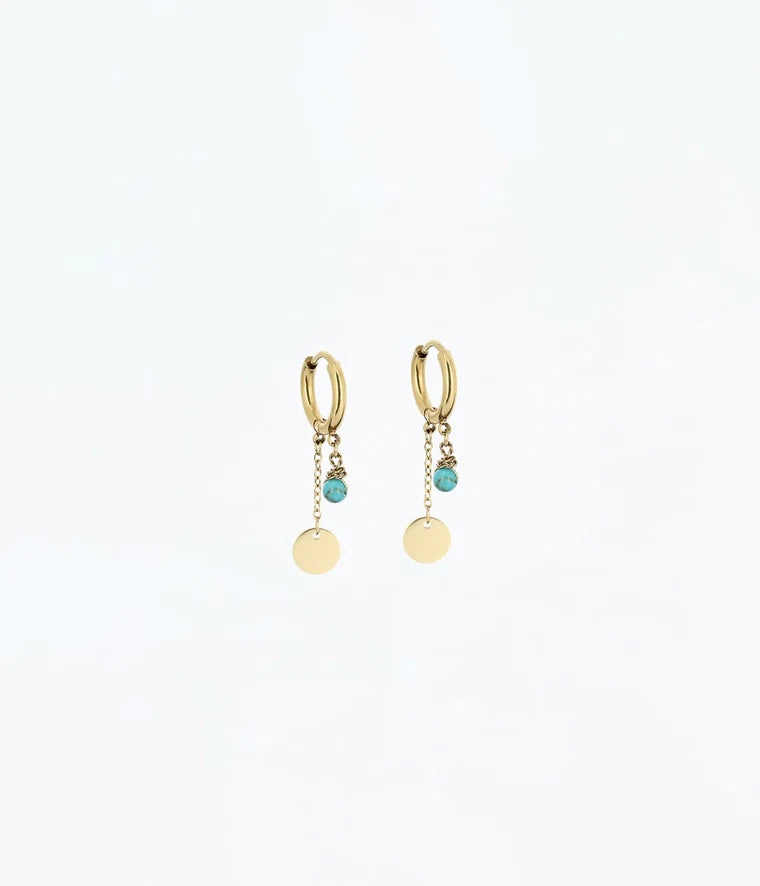 Zag Bijoux Boucles d'Oreilles Joséphine Acier Turquoise_PIXIES BIJOUX