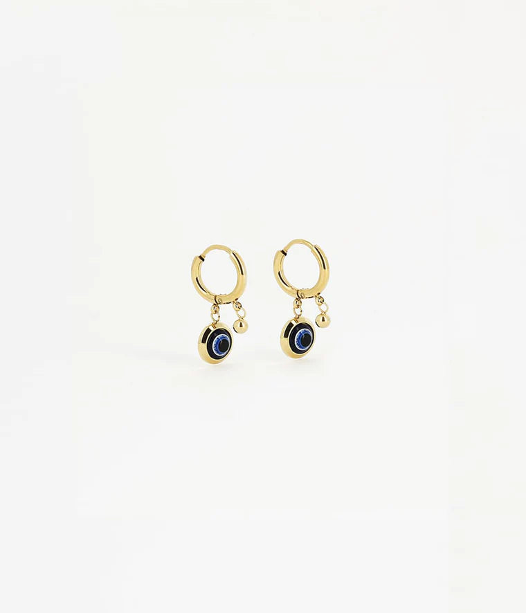 Boucles d'Oreilles Nazareth Zag Oeil Bleu_PIXIES BIJOUX