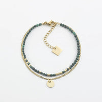 Bracelet Apache Malachite Acier Doré_Zag bijoux