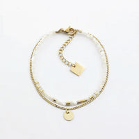 Bracelet Apache Nacre Acier Doré_pixies bijoux