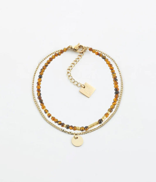 Bracelet Apache Oeil de Tigre Acier Doré_pixies bijoux