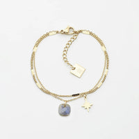 Bracelet Manuréva Labradorite Acier Doré_pixies bijoux