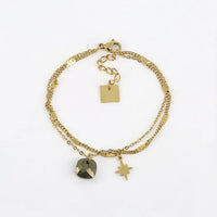 Bracelet Manuréva Pyrite Acier Doré_pixies bijoux