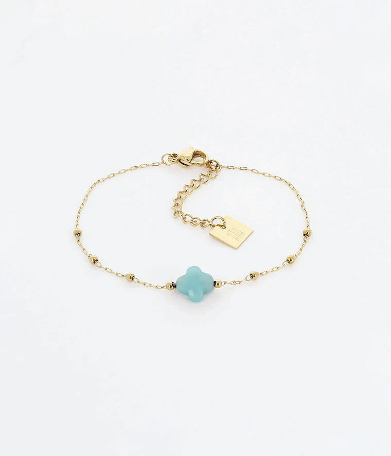 Bracelet Zag Velasquez Amazonite Acier Doré-pixies bijoux