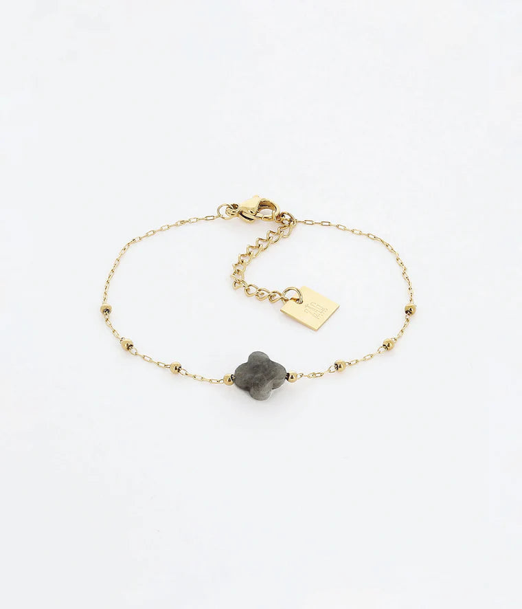 Bracelet Zag Velasquez Labradorite Acier Doré-pixies bijoux
