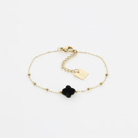 Bracelet Velasquez Onyx Noir Acier Doré zag-pixies bijoux