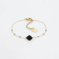 Bracelet Velasquez Quartz Fumé Acier Doré_pixies bijoux