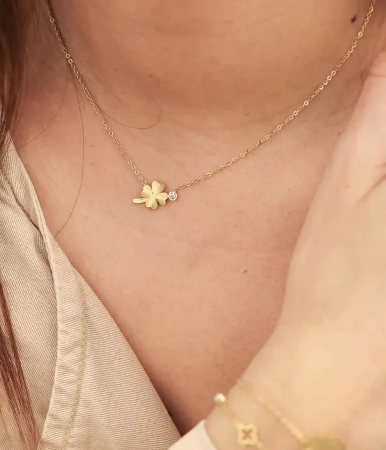 Zag Bijoux Collier Trébol Trèfle Acier Doré_PIXIES BIJOUX