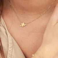 Zag Bijoux Collier Trébol Trèfle Acier Doré_PIXIES BIJOUX