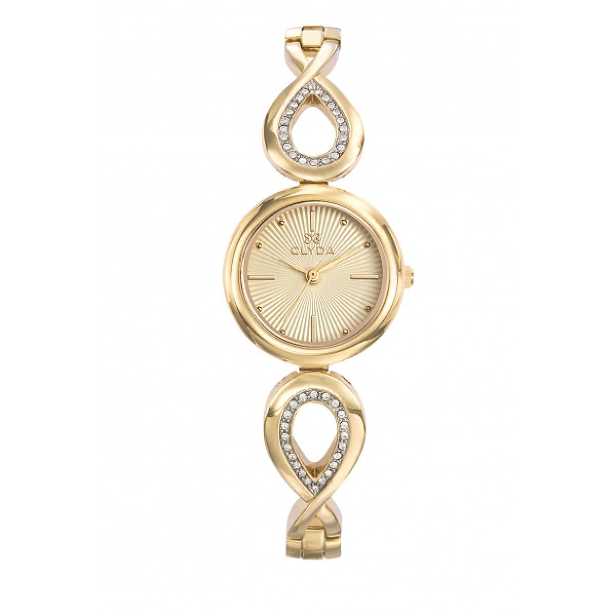 Clyda Élysée Gold Rhinestone Watch1