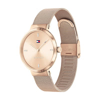 Tommy Hilfiger Montre Liberty Doré Rose Maille Milanaise_Pixies