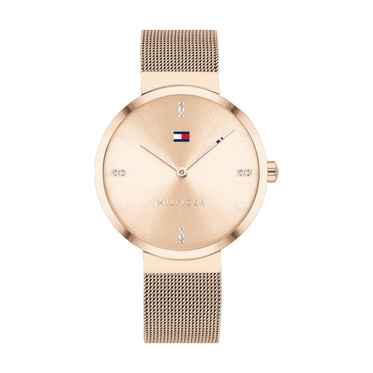 Tommy Hilfiger Montre Liberty Doré Rose Maille Milanaise_Pixies