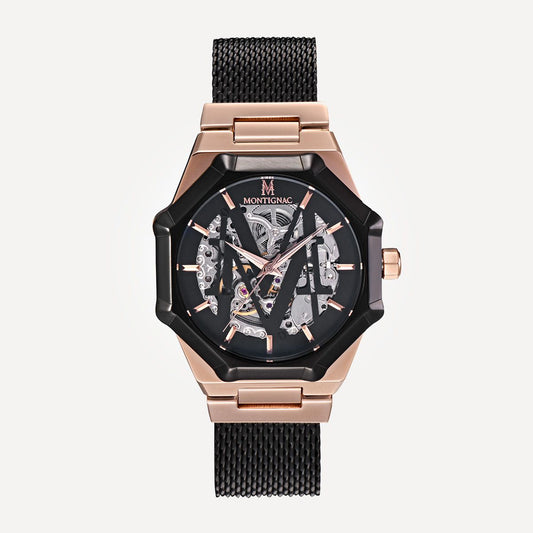 Montre Automatique Rose Gold & Noire_Pixies
