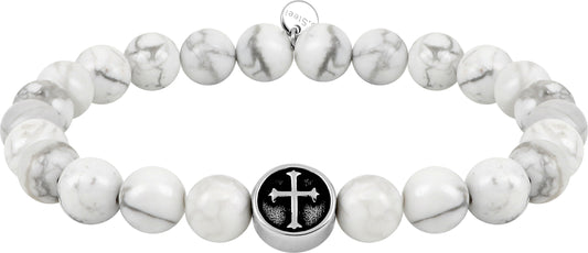 Bracelet Homme Agate Blanche