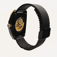 Montignac Montre Automatique Maille Milanaise Noir & Gold_Pixies