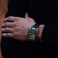 Montignac Montre Automatique Cuir Noire Gold & Vert_Pixies