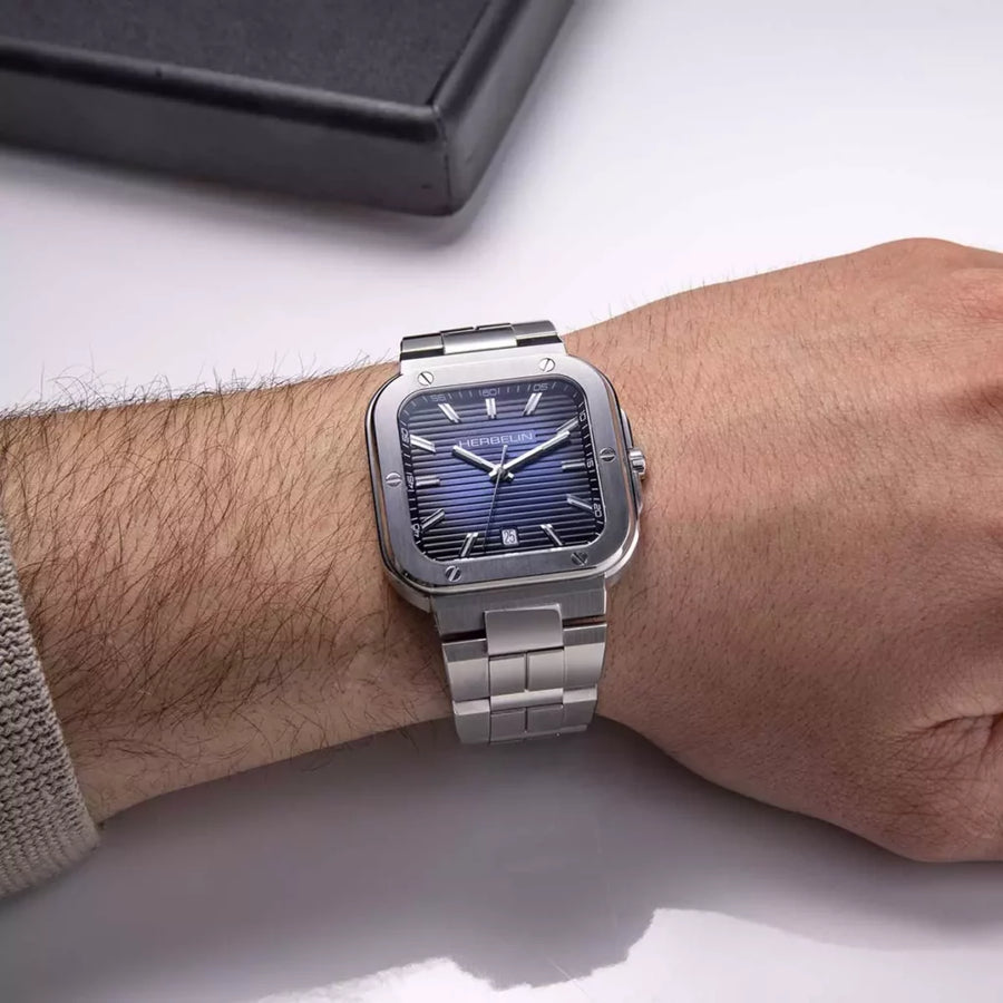Michel Herbelin - Montre Cap Camarat carrée fond bleu 12246B15