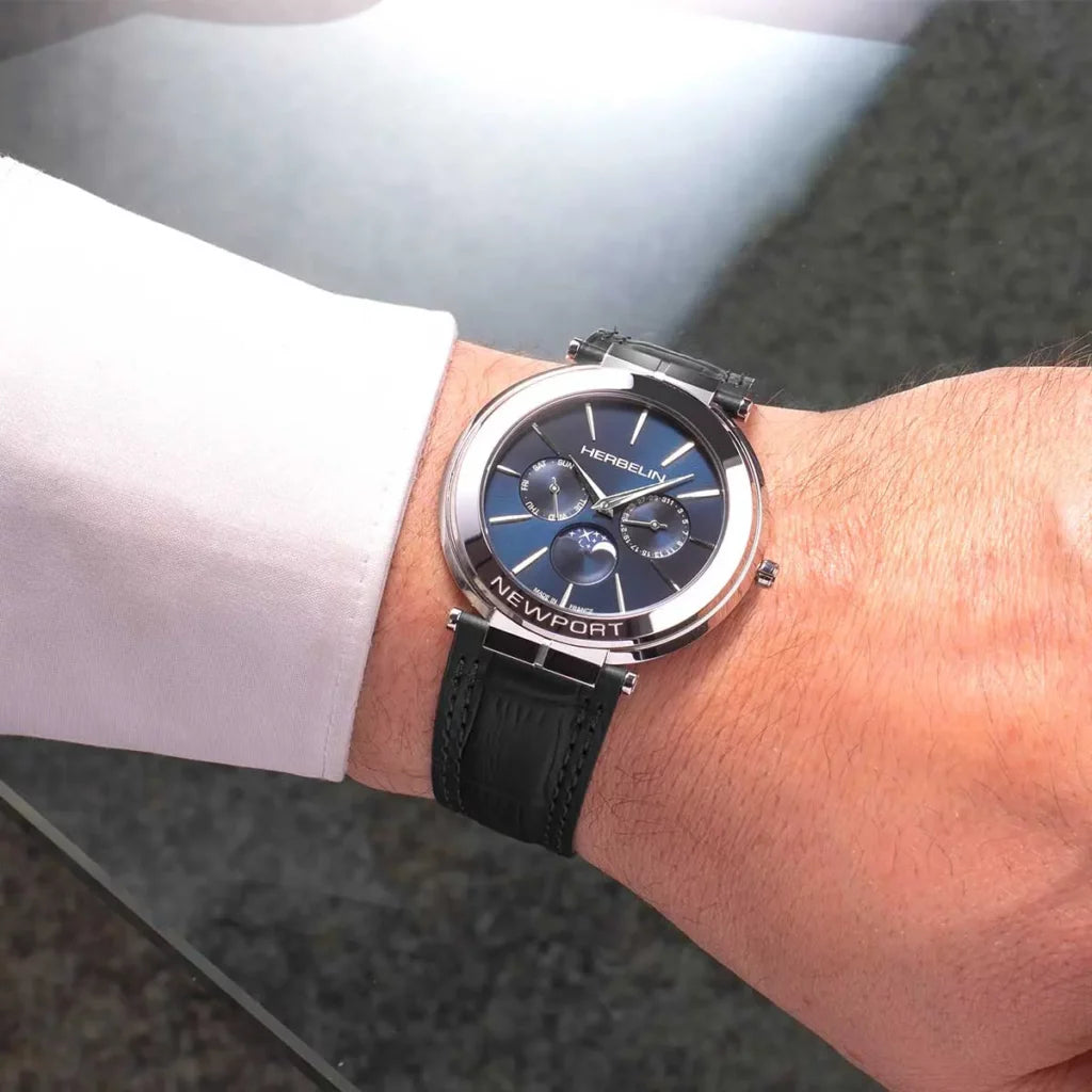 Michel Herbelin - Montre Newport Slim Fond Bleu 12722AP15