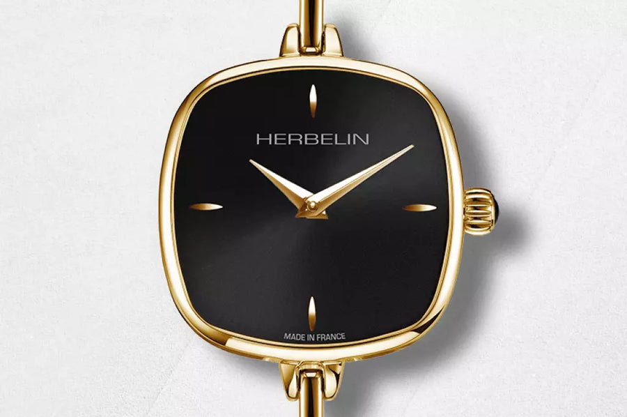 Michel Herbelin - Montre Fil Dorée Cadran Noir 17207BP14