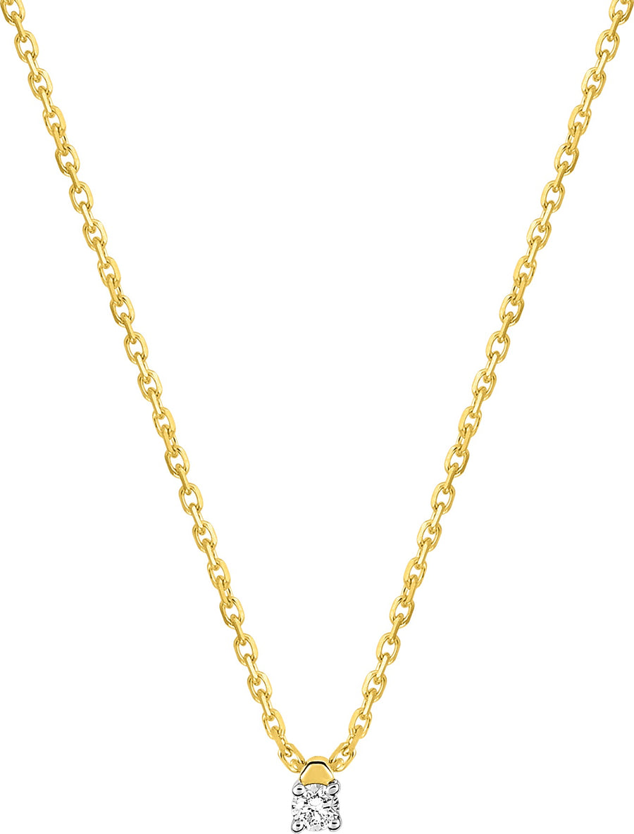 Collier Femme Pixies Or Jaune Pendentif Diamant