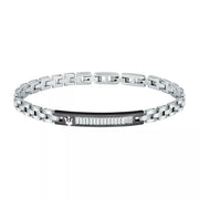 Maserati - Bracelet Diamonds Acier Argent et Noir