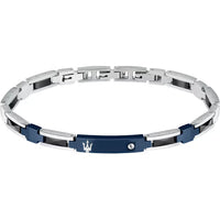 Maserati - Bracelet Acier Argent et Bleu