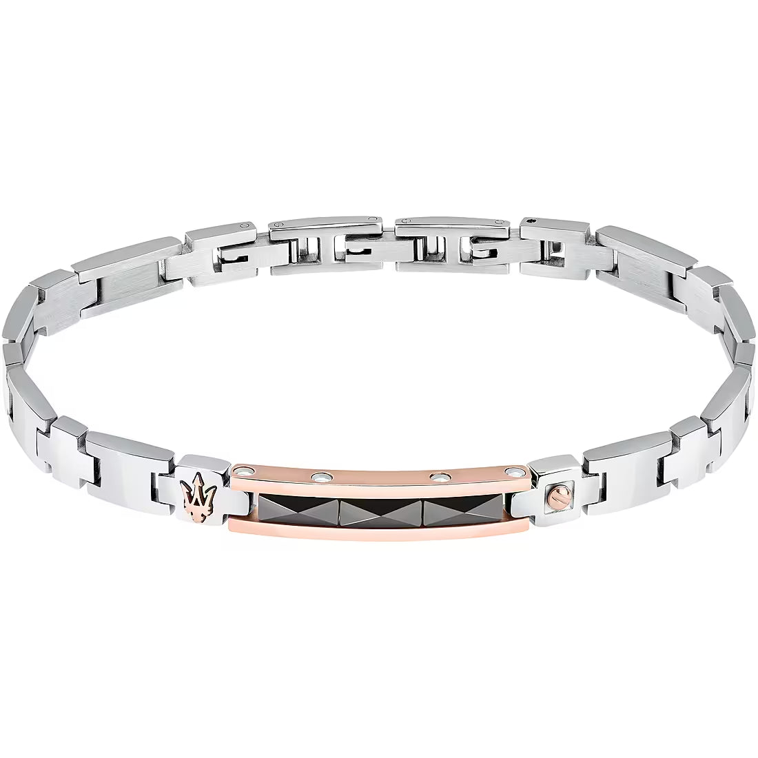 Maserati - Bracelet Acier Argent et Or Rose