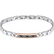 Maserati - Bracelet Acier Argent et Or Rose