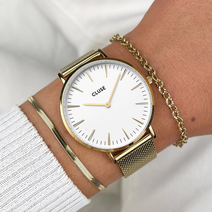 Montre Femme Cluse Boho Chic Mesh White