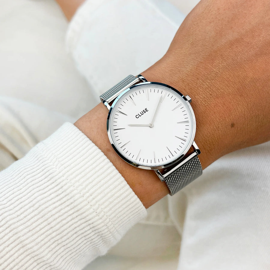 Montre Femme Cluse Boho Chic Mesh White