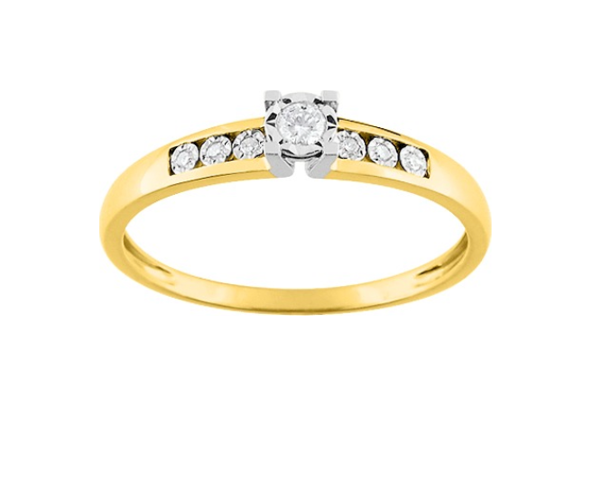 Bague de Fiançailles Pixies Femme Or Jaune Diamant Solitaire