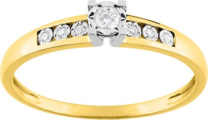 Bague de Fiançailles Pixies Femme Or Jaune Diamant Solitaire