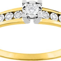 Bague de Fiançailles Pixies Femme Or Jaune Diamant Solitaire