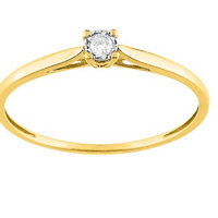 Pixies - Bague de Fiançailles Femme Or Jaune Diamant Solitaire