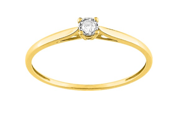 Pixies - Bague de Fiançailles Femme Or Jaune Diamant Solitaire