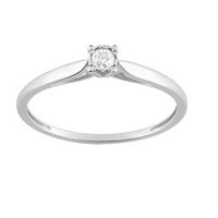 Bague de Fiançailles Pixies Femme Or Blanc Diamant Solitaire