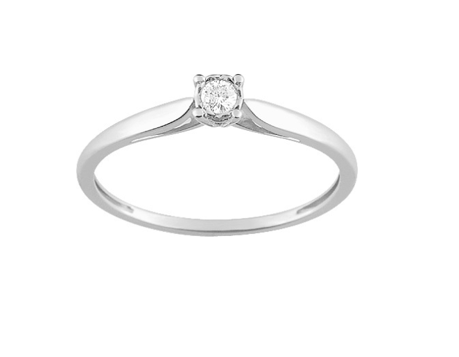 Bague de Fiançailles Pixies Femme Or Blanc Diamant Solitaire