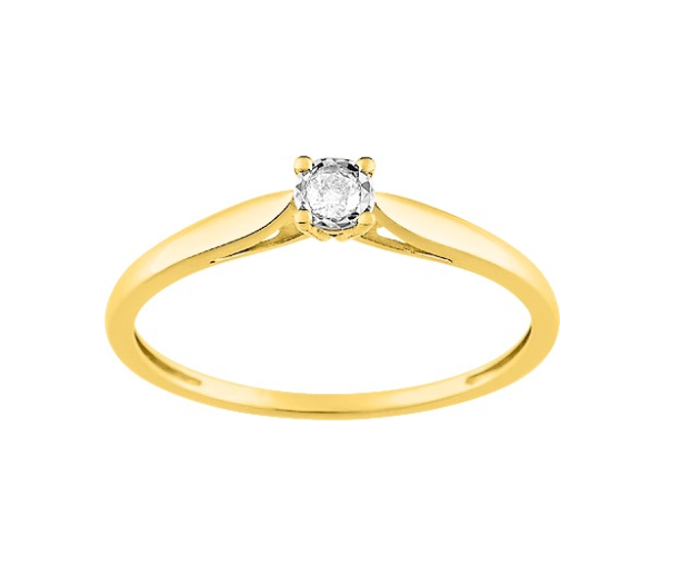 Bague de Fiançailles Pixies Femme Or Jaune Diamant Solitaire